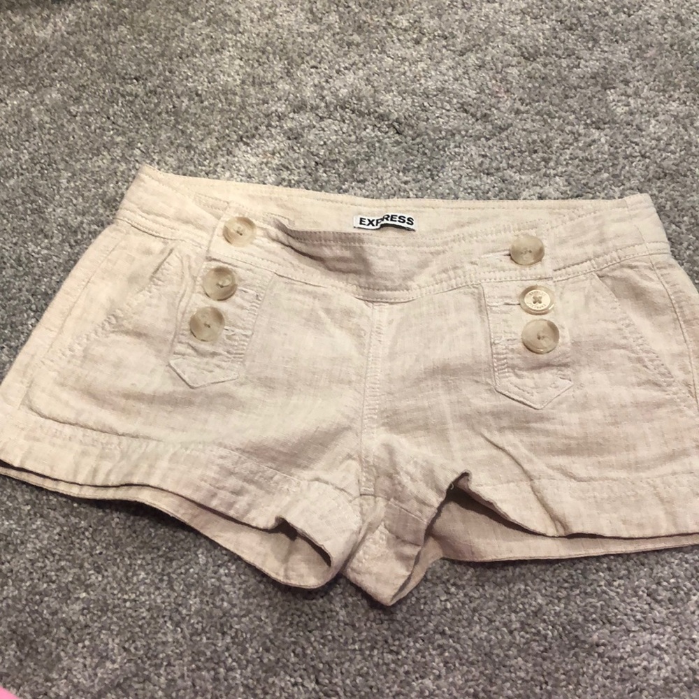 Express linen shorts.